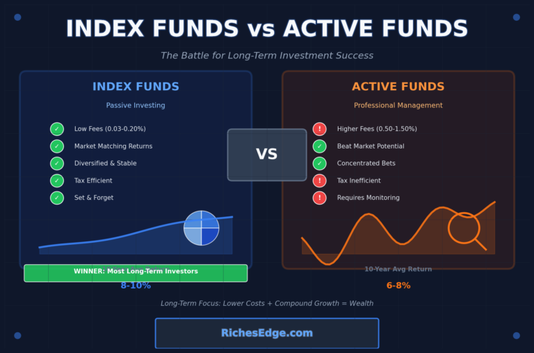 Index Funds vs Active Funds comparison for long-term investors